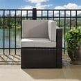 thumbnail image 6 of Afuera Living Contemporary Wicker Corner Patio Chair in Brown and Gray, 6 of 9