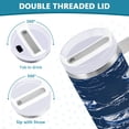 thumbnail image 4 of 40 Oz Car Handle Water Bottle 10.8x3.85 Inch Handle And Straw Travel Water Bottle Reusable Stainless Steel Water Bottle Blue Boat, 4 of 7