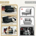 thumbnail image 5 of Newest Mid-Century Modern Convertible Sofa Bed, 3-in-1 Foldable Sleeper with 3 Pillows and Side Pockets,Black, 5 of 8