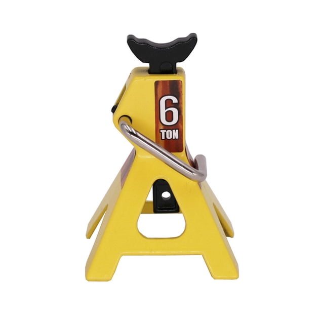 2X Metal Jack Stands 6 Ton Height Adjustable for 1/10 RC Crawler Truck Trx4 SCX10 Simulation Climbing Vehicles-Yellow