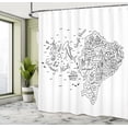 thumbnail image 4 of Ambesonne Ecuador Shower Curtain, Infographic Doodle Line Map, 69"Wx75"L, Charcoal Grey and White, 4 of 4