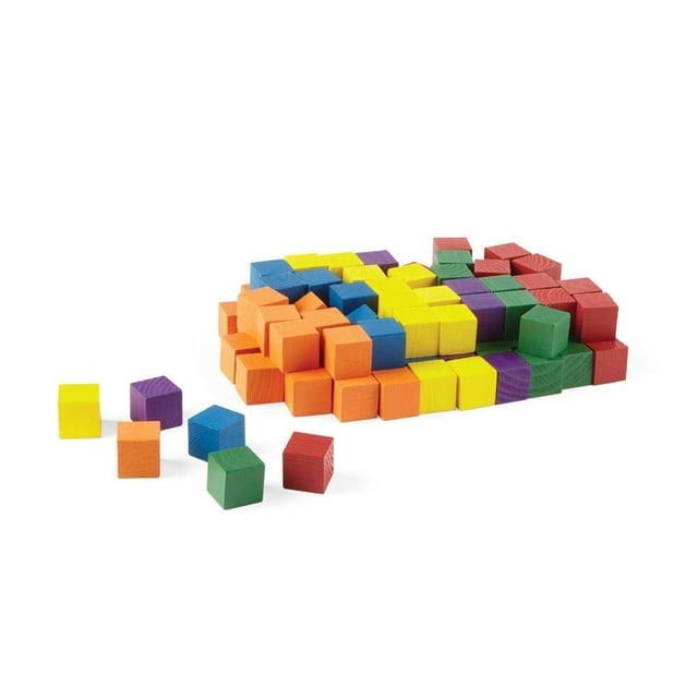 Cubos contadores Hand2mind de Wood Blocks para niños, 2,54 cm, para matemáticas