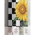 thumbnail image 6 of Summer Sunflowers Sheer Curtains 63 Inch Long 2 Panels, Yellow Floral Plants Retro Plaid Black White Light Filtering Rod Pocket Curtains, Sheer Voile Drapes for Living Room Bedroom, 52"x63", 6 of 8