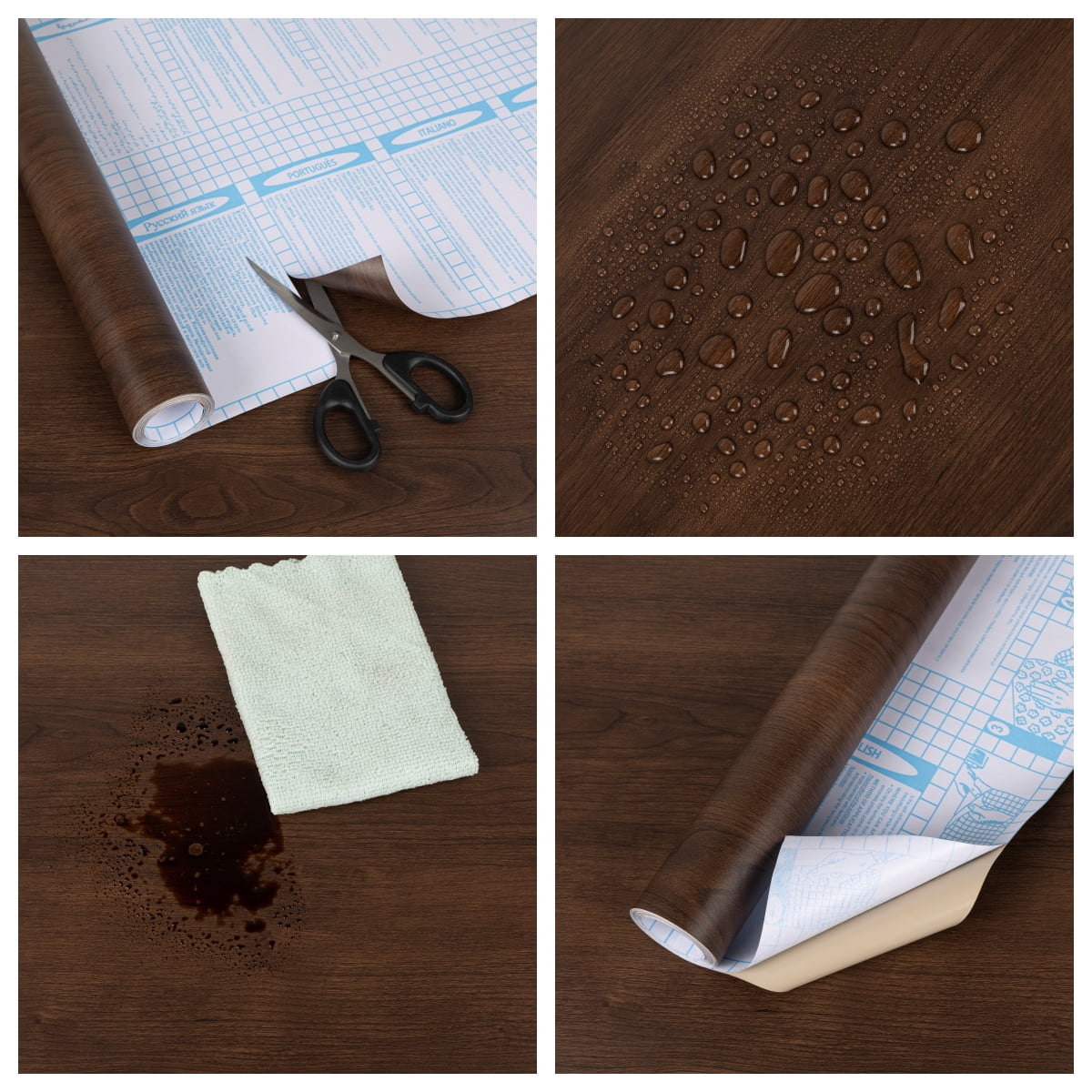 Abyssaly Wood Peel and Stick Wallpaper 17.7" x 236" Self-Adhesive Removable Vinyl Contact Paper for Home Decor