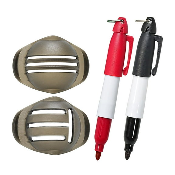 Moyitang 2 Pieces Golf Ball Marker Set Line Drawing Outdoor with Marker Pens Putting Golf