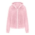 thumbnail image 4 of ZHOUCHANKIDS Kids Hooded Cardigan Fuzzy Jacket Winter Open Front Coat Outwear with Pockets Pink 11-12 Years, 4 of 6