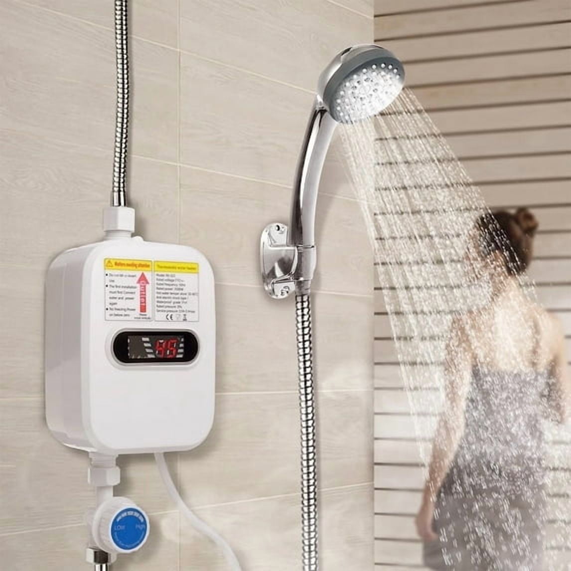 BESTONZON 1Pack White Instantaneous Tankless Water Heater Electric for Home with Digital Display