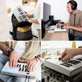 thumbnail image 3 of 25 Key USB MIDI Keyboard Controller With 8 Backlit Drum Pads, Bluetooth Semi Weighted Professional dynamic keybed 8 Knobs and Music Production,Software Included (White), 3 of 6