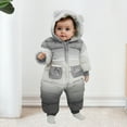 thumbnail image 5 of LZHGirlshop Cute Baby Boys Snowsuit New Born Girls Gradient Printed Zipper with Pocket Winter Coat Toddler Clothes ,Gray,9-12M, 5 of 8