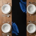 thumbnail image 6 of Blue Rose Table Runner - 36 Inch Long, Kitchen Dining Table Runner Dresser Scarves, Vintage Abstract Garden Flower Floral Black Farmhouse Decor for Coffee Tables Wedding Party Banquet, 6 of 8