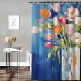 thumbnail image 2 of Fenyluxe Pretty Flowers Shower Curtain 100% Polyester Bathroom Decor Set with Hooks 60x72, 2 of 7