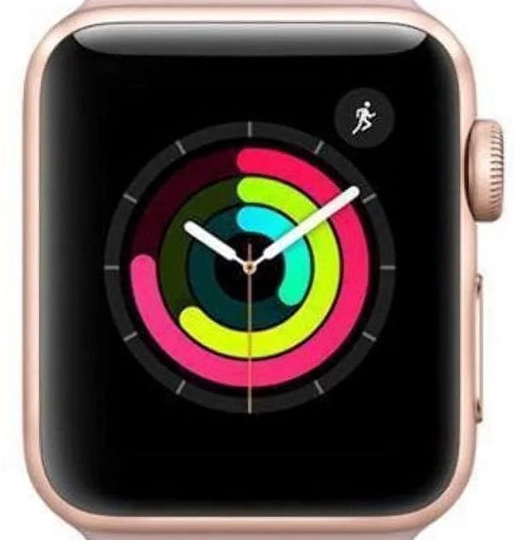 Restored Apple Watch Series 3 (GPS, 42mm) - Gold Aluminum Case - Pink Sand Sport Band (Refurbished)