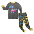 thumbnail image 5 of Quealent Pajama Sets Long Sleeve Soft Comfy Sleepwear PJS 6-12 Months 12-24 Months 2t 3t 4t 5t 6t 7t 8t 9t Children Dark Gray 2-3 Years, 5 of 5