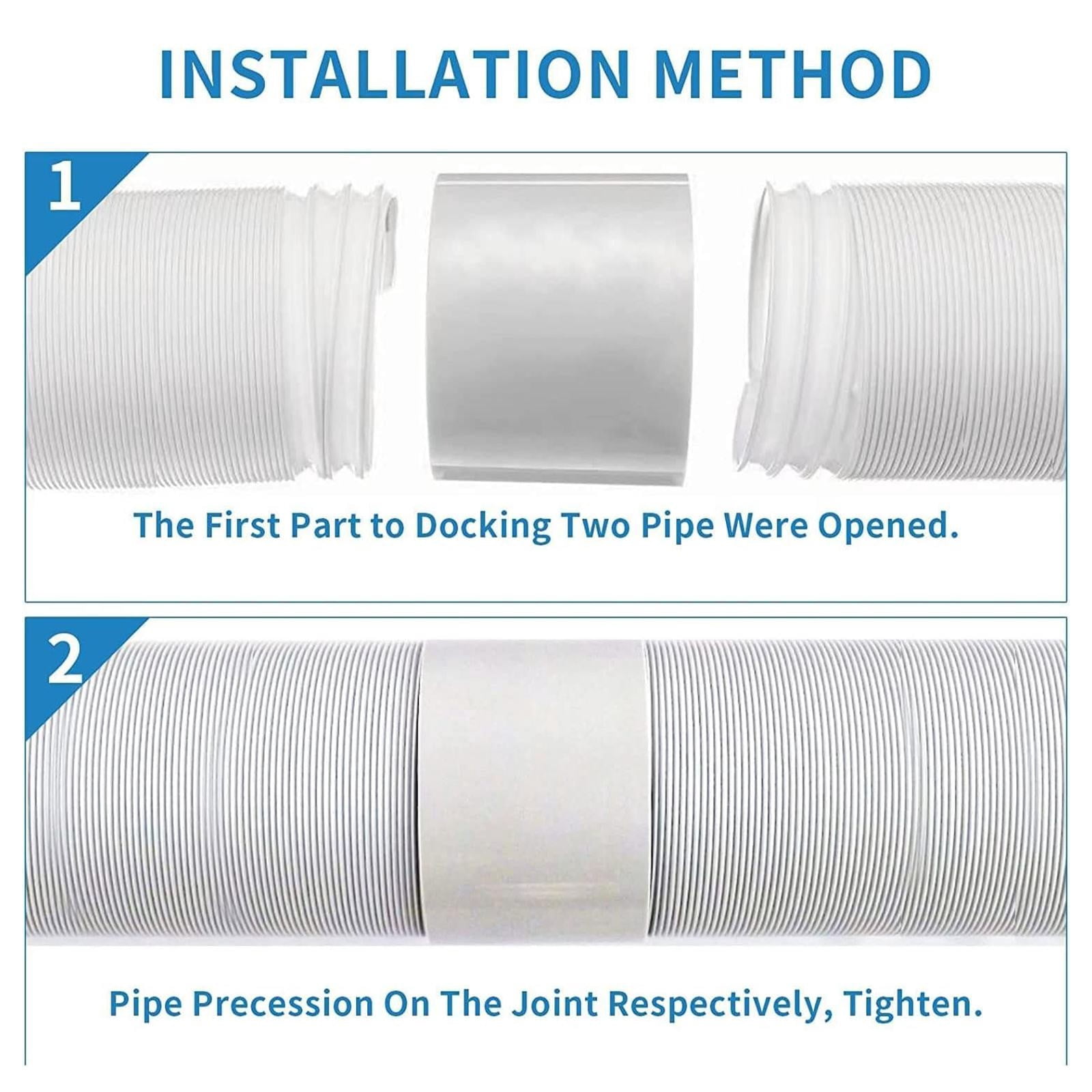 1.5m x 13cm Portable Air Conditioner Exhaust Hose, Flexible PVC Ventilation Hose Extension, Left-Hand Thread (Counter-Clockwise) AC Vent Hose for Air Cooler & Portable AC Units