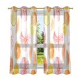 thumbnail image 6 of Yayeee Window Curtains Light Filtering 63"x42" Grommet Panel Pair Home Living Room Decor, Floral Orange, 6 of 7