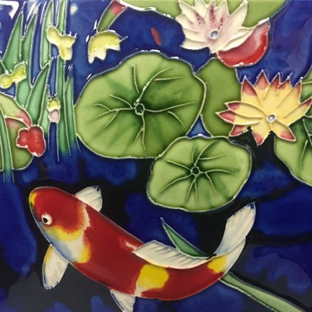 Continental Art Center Koi Fish With Blue Background