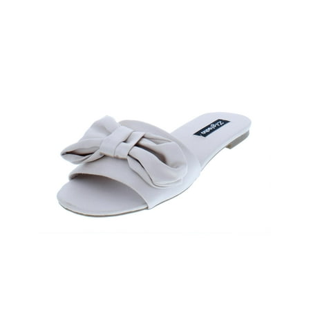 

Zigi Soho Womens Valiant Satin Open Toe Flat Sandals Beige 7.5 Medium (B M)