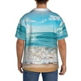 thumbnail image 3 of Wukai Sunny Ocean Waves Men's Casual Short-Sleeve Button Down Shirt,Cuban Shirts for Men,Mens Short Sleeve Dress Shirts-3X-Large, 3 of 5
