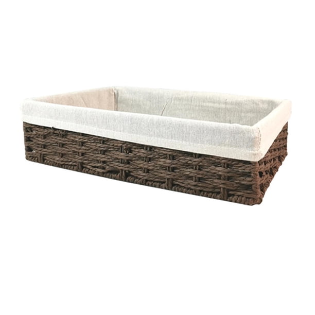 Cesta de almacenamiento hecha a mano, cestas tejidas, cestas apilables anidadas, multiusos cafe l