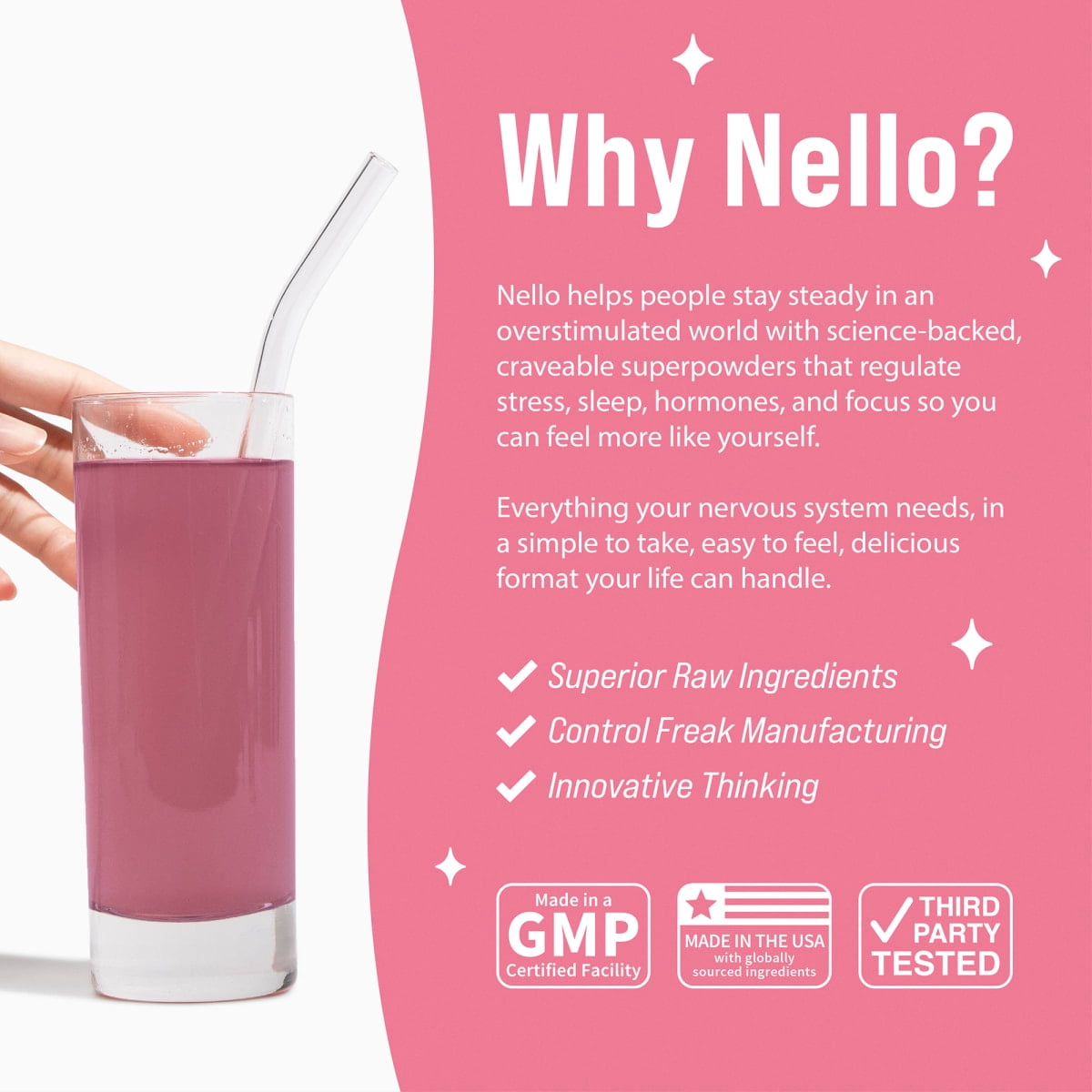 Nello Superbalance Hormone Support Flavored Drink Mix Packets, Blueberry Acai, 2 oz, 10 Count
