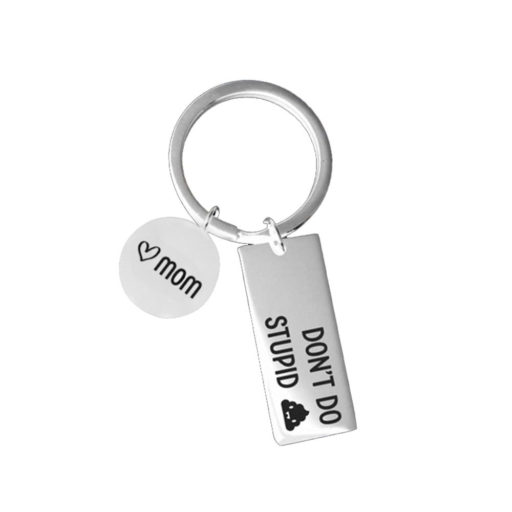 Mom Son And Daughter Key Chains From USA Funny Keychain Don’t Do Stupid Sh. 