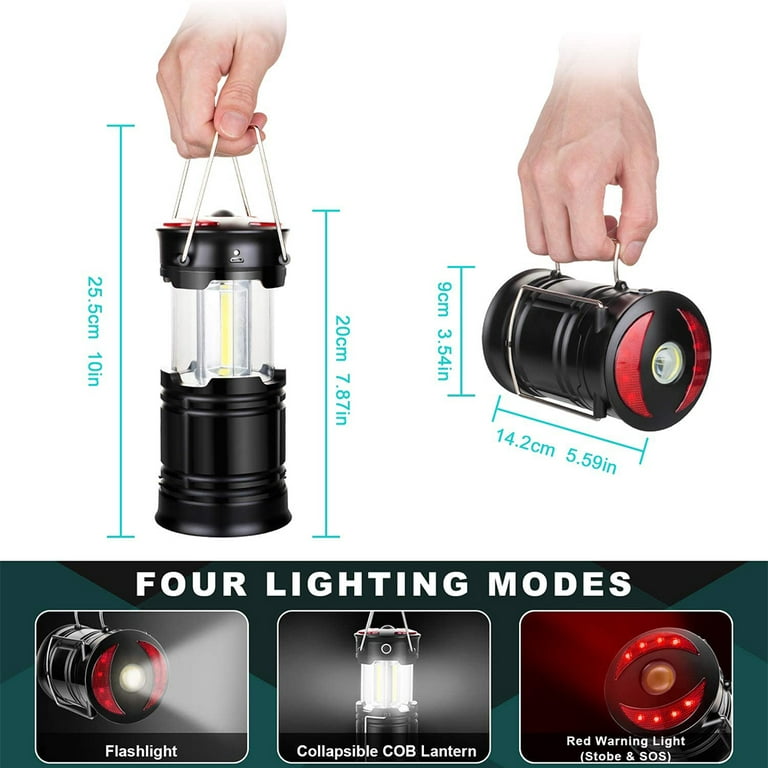 Camping Lantern Rechargeable 2200LM, LED Flashlight Lanterns for Power  Outages, Emergency,Camping,Hurricane, Lanterns with IPX5 Waterproof,4 Light