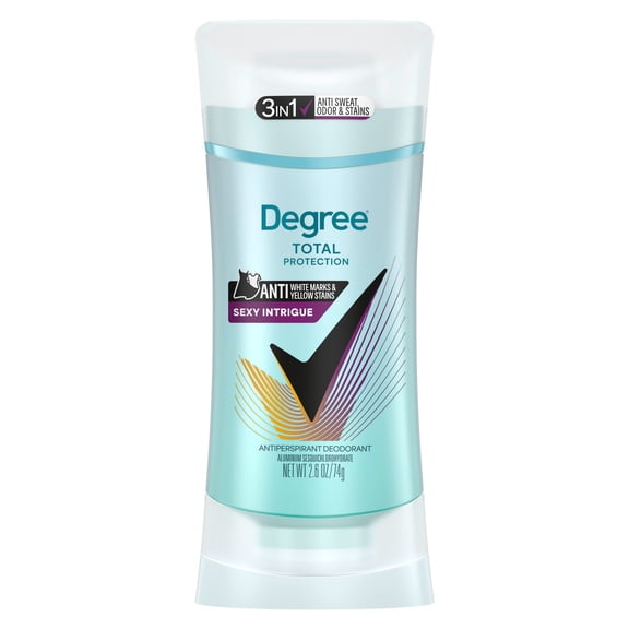 Degree 3 in 1 Antiperspirant Deodorant 72 Hour Protection Sexy Intrigue Against Sweat, Odor and Stains, 2.6 oz