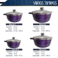 thumbnail image 2 of Batería de Cocina RD Royal Cook Morada Granito/tapa cristal 10 piezas, 2 of 5