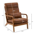 thumbnail image 5 of Tcbosik High Back Mid-Century Modern Armchair, Bronzing Cloth Upholstered Lounge Chair with Solid Wood Frame and Waist Pillow for Living Room, Study, or Balcony (Brown), 5 of 9