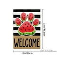 thumbnail image 4 of Remain Unique Watermelon Paw Print Welcome Linen Garden Flag for Spring Summer Home Outdoor Garden Yard Door Decor 12x18 inch, 4 of 5
