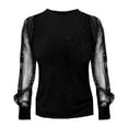 thumbnail image 5 of Doriano Women's Round Neck Long Sleeve Loose Fit T-Shirt - Effortless Casual Style for Everyday Wear, Black, XXL, 5 of 10