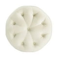 thumbnail image 4 of Tufted Accent Chair Ottoman, Round, Velvet, Ivory White, Modern Contemporary Urban Design, Living Lounge Room Hotel Lobby Hospitality, 4 of 6
