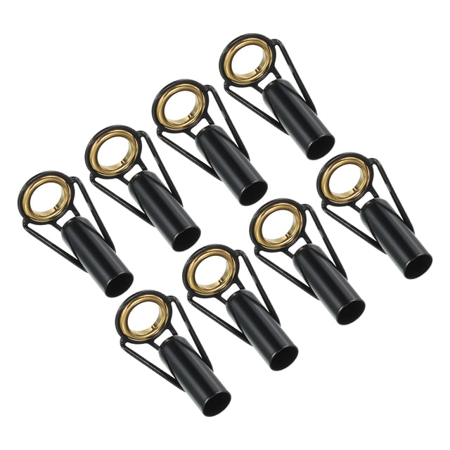 Unique Bargains Trousse de Réparation d'Embout de Canne à Pêche en Acier Inoxydable 7,0 mm, Guide d'Anneau de Perche, Remplacement, Doré, Lot de 8
