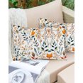 thumbnail image 4 of Waterproof Outdoor Throw Pillows with Inserts 12"x20" Set of 2, Green Orange Leaves Soft Decorative Pillowcases for Couch Bedroom, Spring Garden Botanical Pillow Covers for Sofa Living Room, 4 of 8