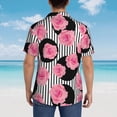 thumbnail image 5 of Green Plam Leaf Mens Hawaiian Shirt Short Sleeve Casual Button Up Tropical Summer Beach Shirt, 5 of 9