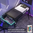 thumbnail image 4 of Bellemave Mid Loft Bed with Desk and Storage Esports Gaming Series Metal Loft Bed with LED Lights Twin Size Loft Bed Frame with Shelf for Teens, Gamers, No Box Spring Needed, Twin, 4 of 12
