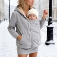 thumbnail image 6 of NOLDARES Pet Pouch Hoodie Long Sleeve Fleece Kitten Puppy Holder Carrier Sweatshirt for Women,Grey,M, 6 of 9