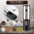 thumbnail image 5 of DRIDOUAM Rechargeable Salt and Pepper Grinder Set with Charging Base, No Battery Needed, One Handed Operation, Automatic Powered Spice Mill Shakers Refillable, Adjustable Coarseness, LED Light, 5 of 6