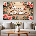 thumbnail image 6 of Floral Design Happy Retirement Decorative Roses Wooden Background Butterfly for Party Celebration Indoor Decoration Photo Shoot, 6 of 7