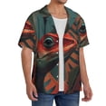 thumbnail image 2 of Naloa Colorful Reptile And Leaves Men's Loose Fit Cuban Collar Short-Sleeve Shirt, Hawaiian Shirts, Mens Shirts Casual for Everyday Wear Outings-Large, 2 of 5