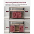 thumbnail image 2 of VASAGLE Armario de Cocina, Aparador, Estantes Ajustables, con 2 Puertas Correderas, para Salón, Marrón Camello, Negro Tinta MLSC092B50, 2 of 6