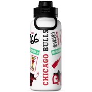Hydrapeak x NBA Officially Licensed Chicago Bulls 32oz Active Water Bottle Chug Lid Stainless Steel Reusable Double Wall Celebrating The City Of Chicago
