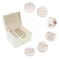thumbnail image 5 of Unique Bargains 3 Layer Jewelry Box PU Leather Jewelry Organizer Case Storage Holder White, 5 of 8