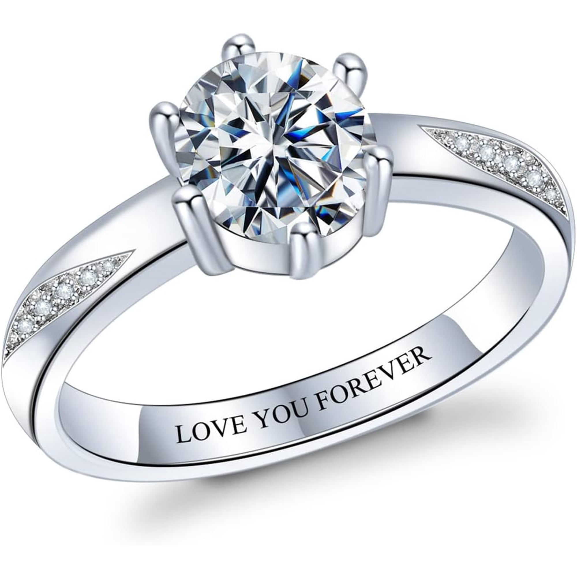 Personalized Mothers Ring with 1/2/3/4/5/6/7/8/9 Simulated Birthstones for Mom Engraved Name Ring for Women Promise Rings for Her Custom Family Ring for Wife Grandmother Jewelry Gifts