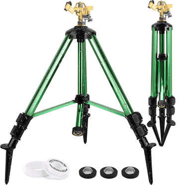 Impact Sprinkler for Yard, Tripod Sprinkler with 360 Large Area Coverage, Heavy Duty Water Sprinkler