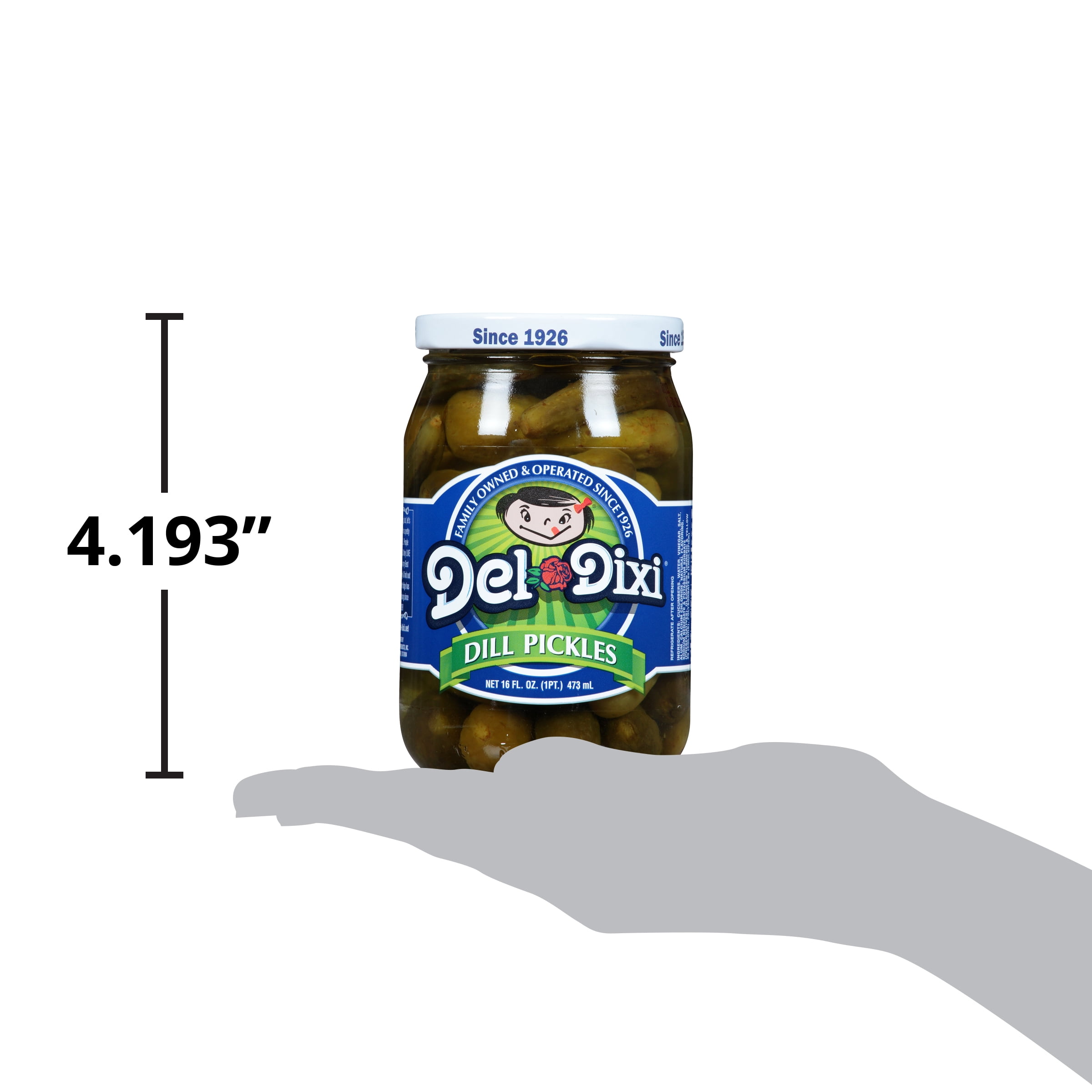(4 pack) Del-Dixi Dill Pickles 16 fl. oz. Jar