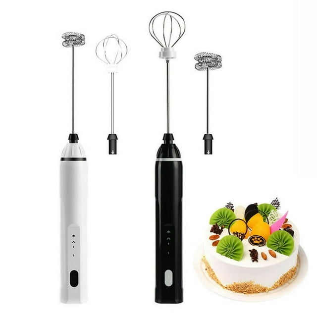 Handheld Electric Eggbeater USB Rechargeable Hand Mixers Coffee Blender with 2 Mixing Heads Kitchen Tools