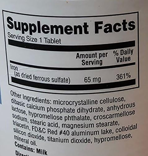 Upsher-Smith Ferrous Sulfate Enteric-Coated Dietary Supplement, 325 mg, 1000 Count