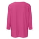 thumbnail image 5 of Camiseta básica de verano informal de color liso con cuello en V para mujer - Poliéster, manga 3/4, aberturas laterales - S-XXL, 5 of 5