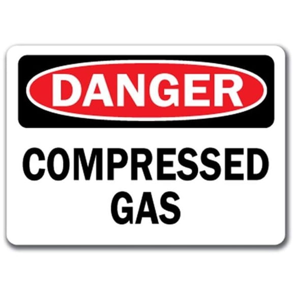 Danger Sign - Compressed Gas - 10" x 14" OSHA Safety Sign